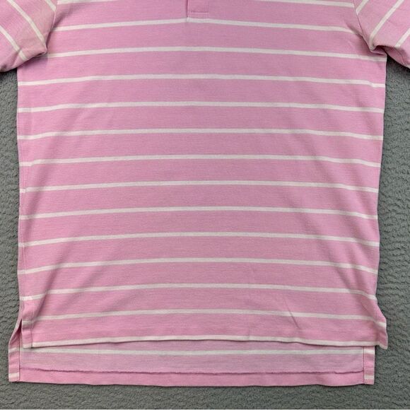Ralph Lauren Polo Golf Shirt Mens Medium Pink Striped Olde Farm Golf Pima Casual - Picture 3 of 16
